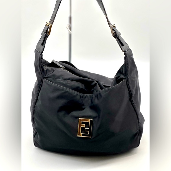 Fendi Handbags - Jumbo Fendi FF Nylon Shoulder Bag